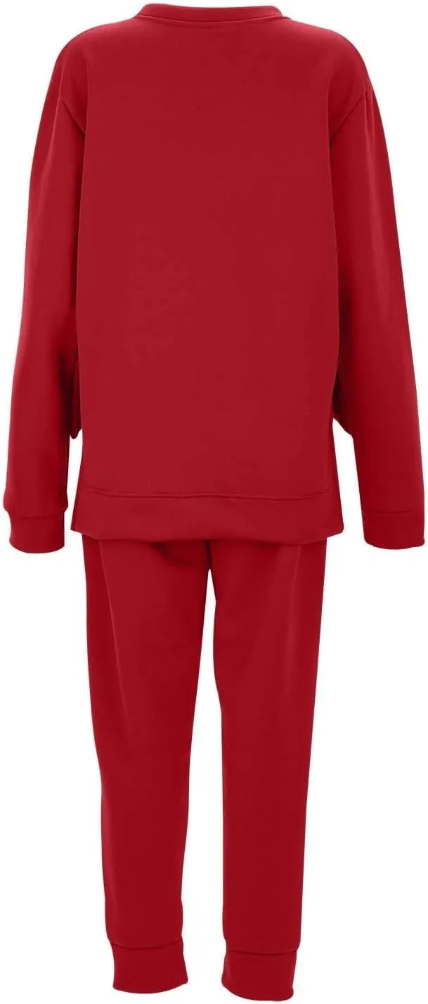Lounge Sets for Women 2024 Long Sleeve Crewneck Athletic Trendy Hoodie Sweatshirts and Sweatpants Sweatsuit
