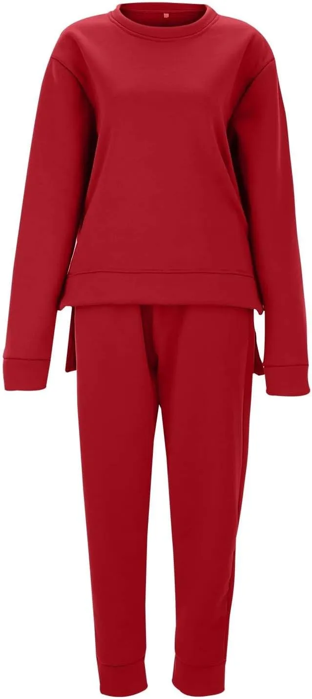 Lounge Sets for Women 2024 Long Sleeve Crewneck Athletic Trendy Hoodie Sweatshirts and Sweatpants Sweatsuit