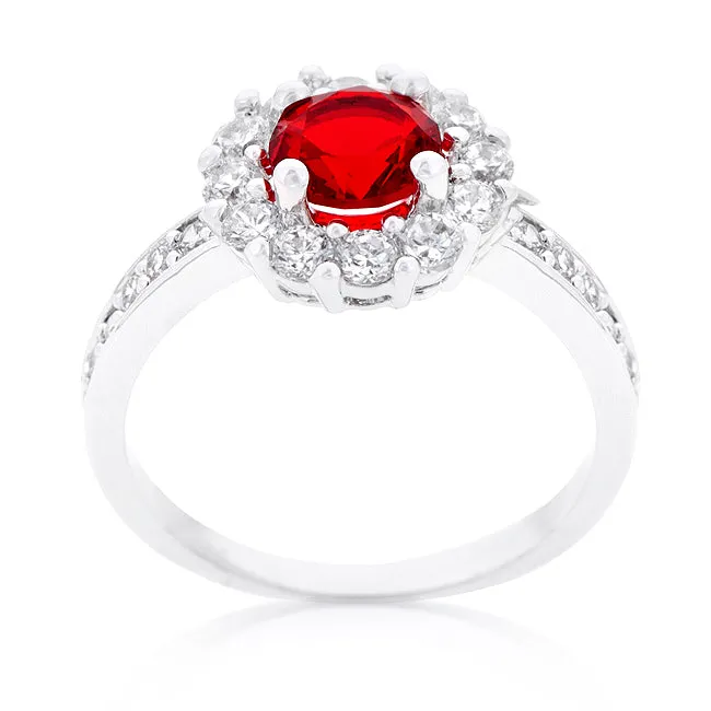 LOVCIA Timeless Ruby Red Halo Engagement Ring