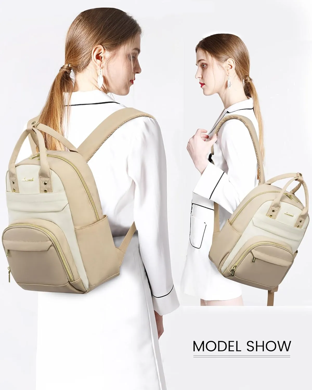 LOVEVOOK Mini Backpack Purse for Women, Small Backpack Bag, Light Weight Stylish Backpack for Daily Travel, Khaki-Beige-Light brown
