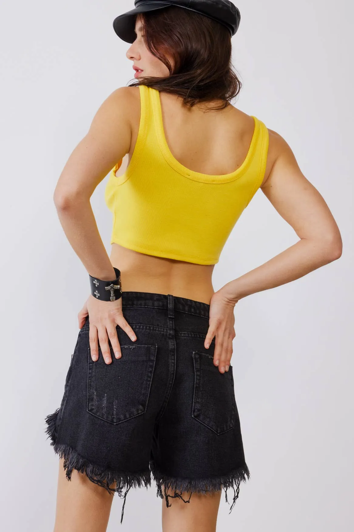 Low Rise Denim Shorts