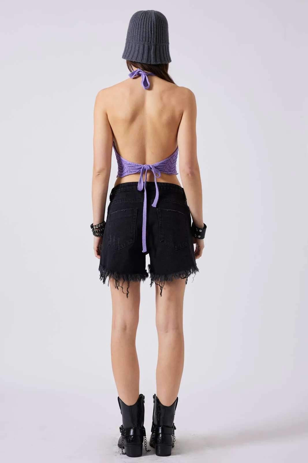 Low Rise Denim Shorts