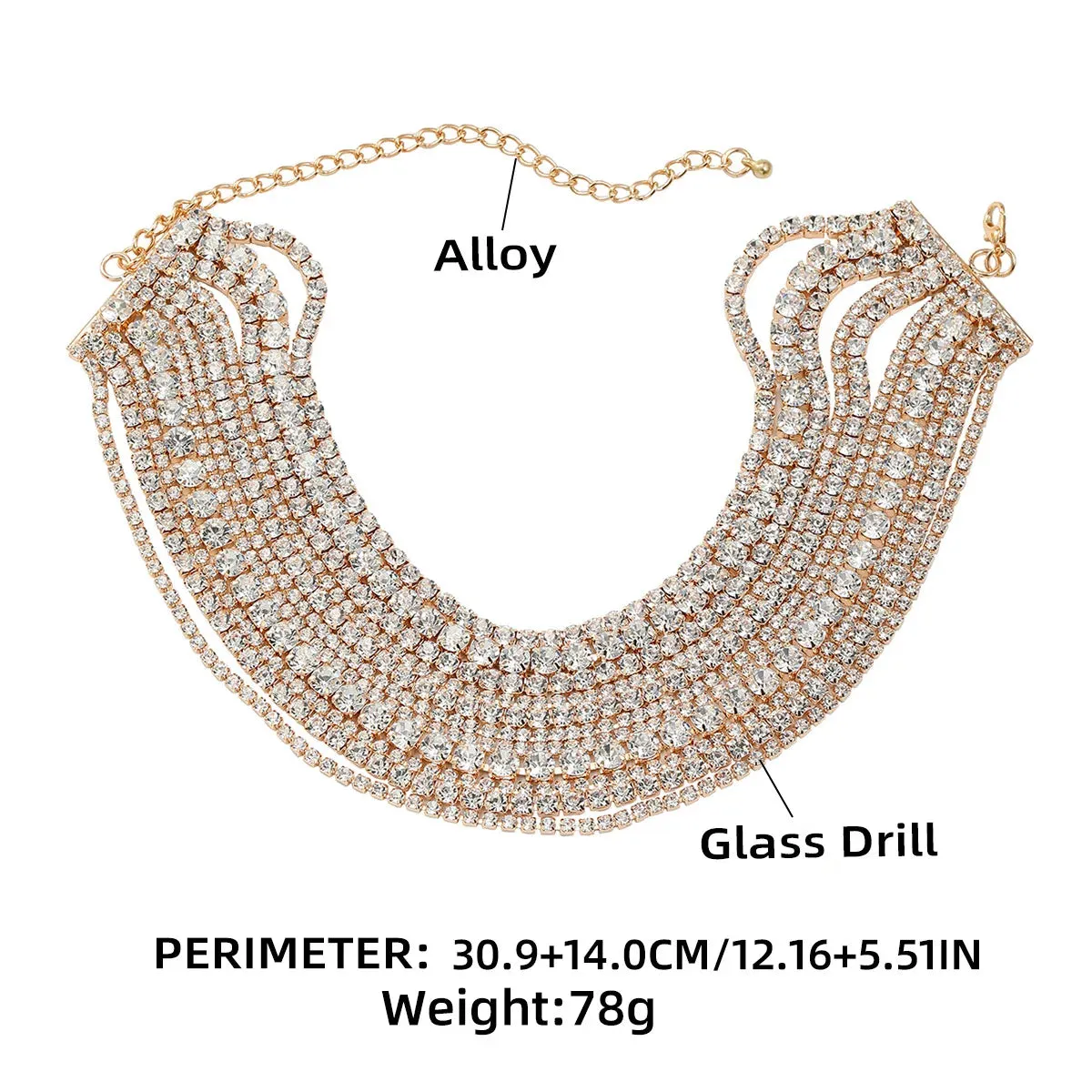 Luxury Multilayers Crystal Choker
