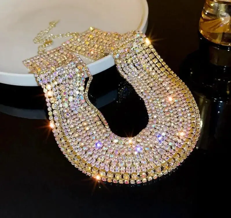 Luxury Multilayers Crystal Choker