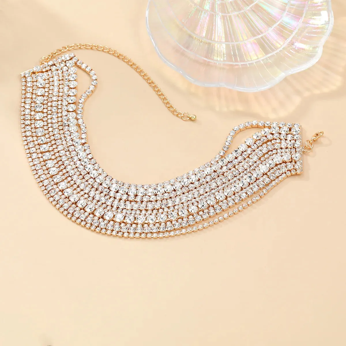 Luxury Multilayers Crystal Choker