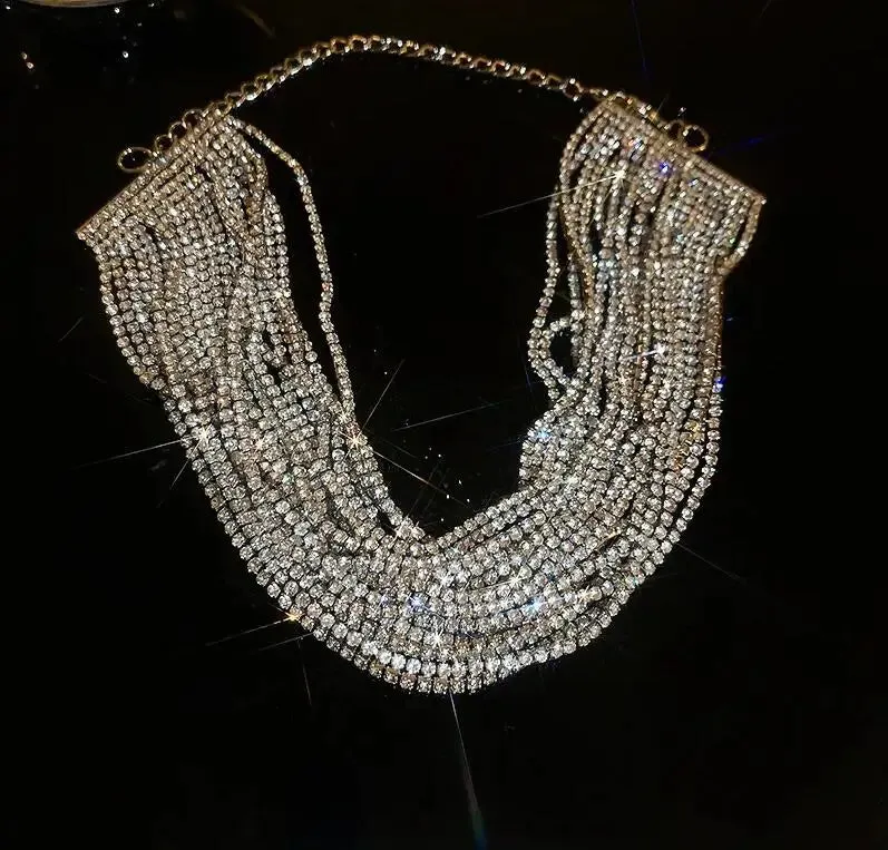 Luxury Multilayers Crystal Choker