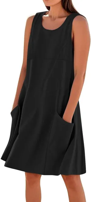 Maxi Dresses for Women 2025 Sleeveless Scoop Neck Bohemian Floral Sundress with Pockets Casual Loose Going Out Dress