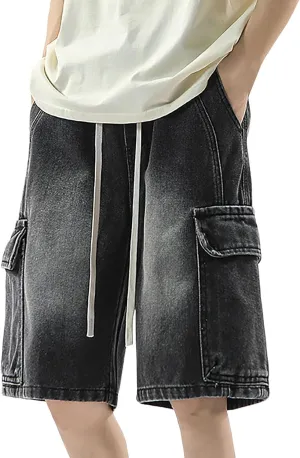 Men Baggy Denim Jorts Y2K Loose Fit Hip Hop Jean Shorts Casual Mid Jeans Trendy Outfits