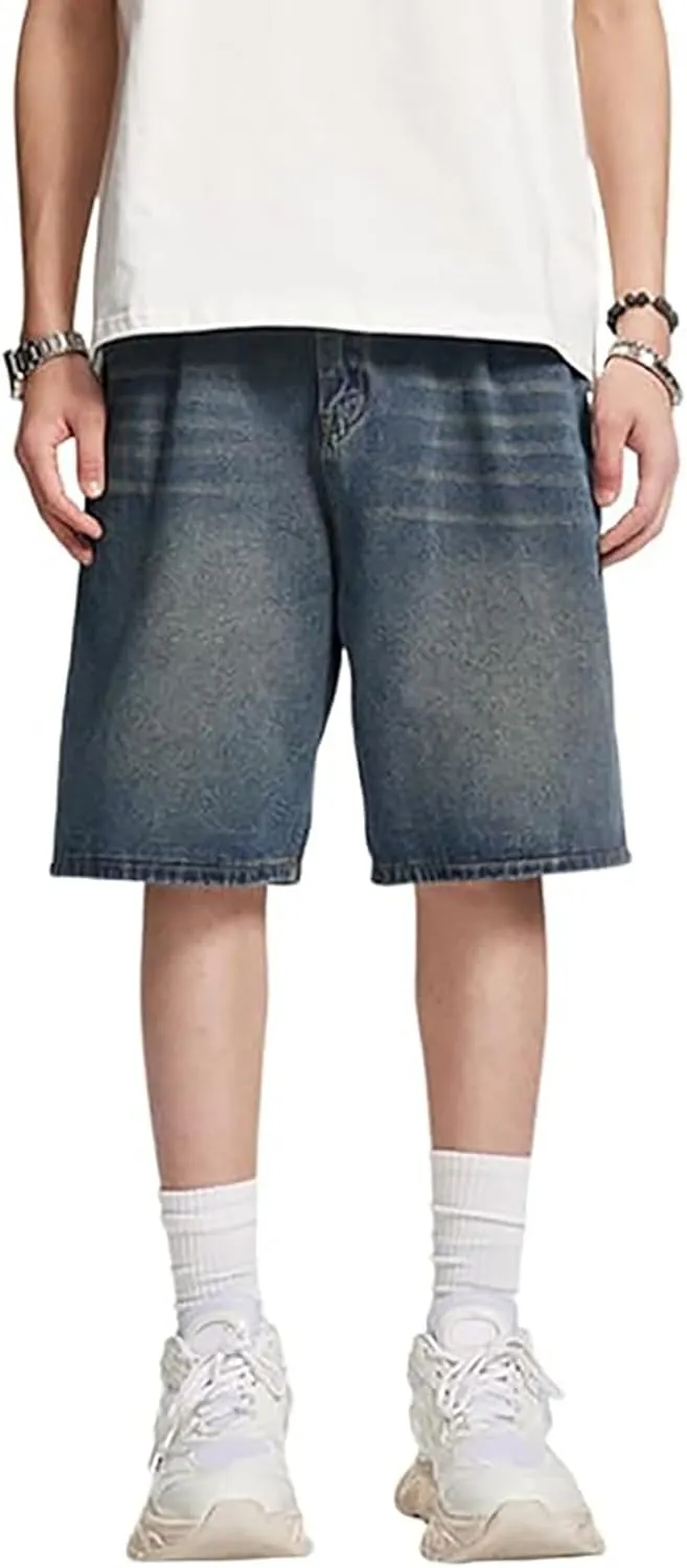Men Baggy Denim Jorts Y2K Loose Hip Hop Jean Shorts Wide Leg Short Jeans Trendy Outfits