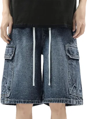 Men Baggy Denim Jorts Y2K Loose Hip Hop Jean Shorts Wide Leg Short Jeans Trendy Outfits