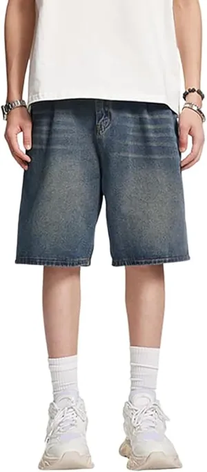 Men Baggy Denim Jorts Y2K Loose Hip Hop Jean Shorts Wide Leg Short Jeans Trendy Outfits