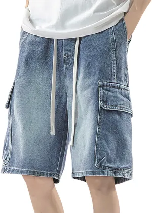 Men Baggy Denim Jorts Y2K Loose Hip Hop Jean Shorts Wide Leg Short Jeans Trendy Outfits