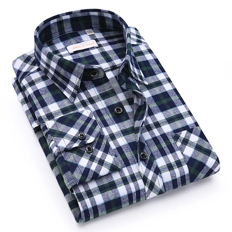 Men Chequered Korean Long Sleeved Shirt Slim Look Business Casual Men Shirt