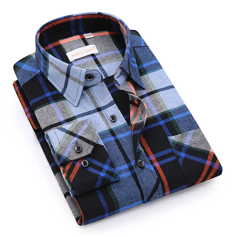 Men Chequered Korean Long Sleeved Shirt Slim Look Business Casual Men Shirt