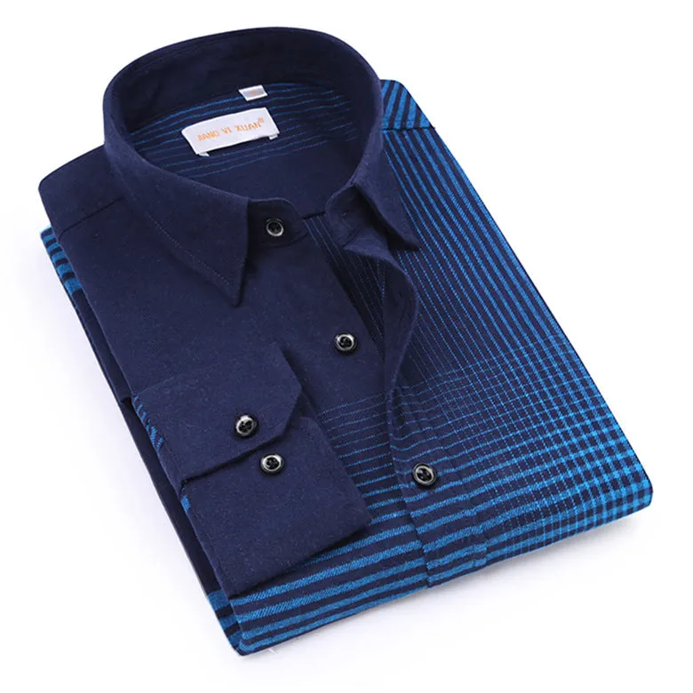 Men Chequered Korean Long Sleeved Shirt Slim Look Business Casual Men Shirt
