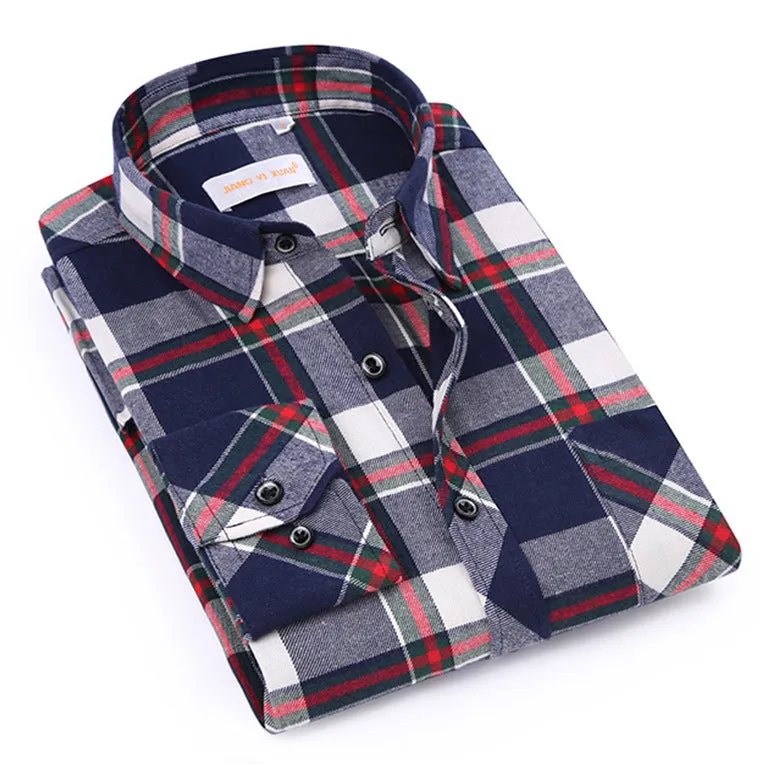 Men Chequered Korean Long Sleeved Shirt Slim Look Business Casual Men Shirt