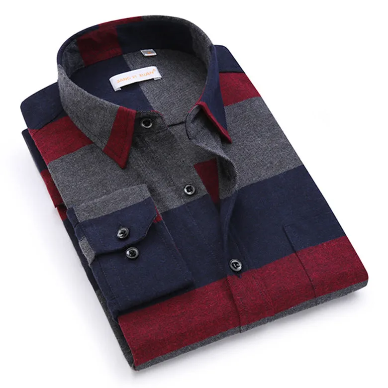 Men Chequered Korean Long Sleeved Shirt Slim Look Business Casual Men Shirt