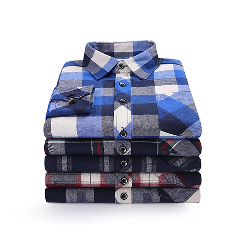 Men Chequered Korean Long Sleeved Shirt Slim Look Business Casual Men Shirt