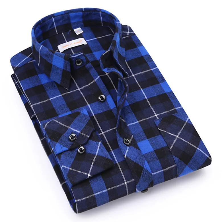 Men Chequered Korean Long Sleeved Shirt Slim Look Business Casual Men Shirt