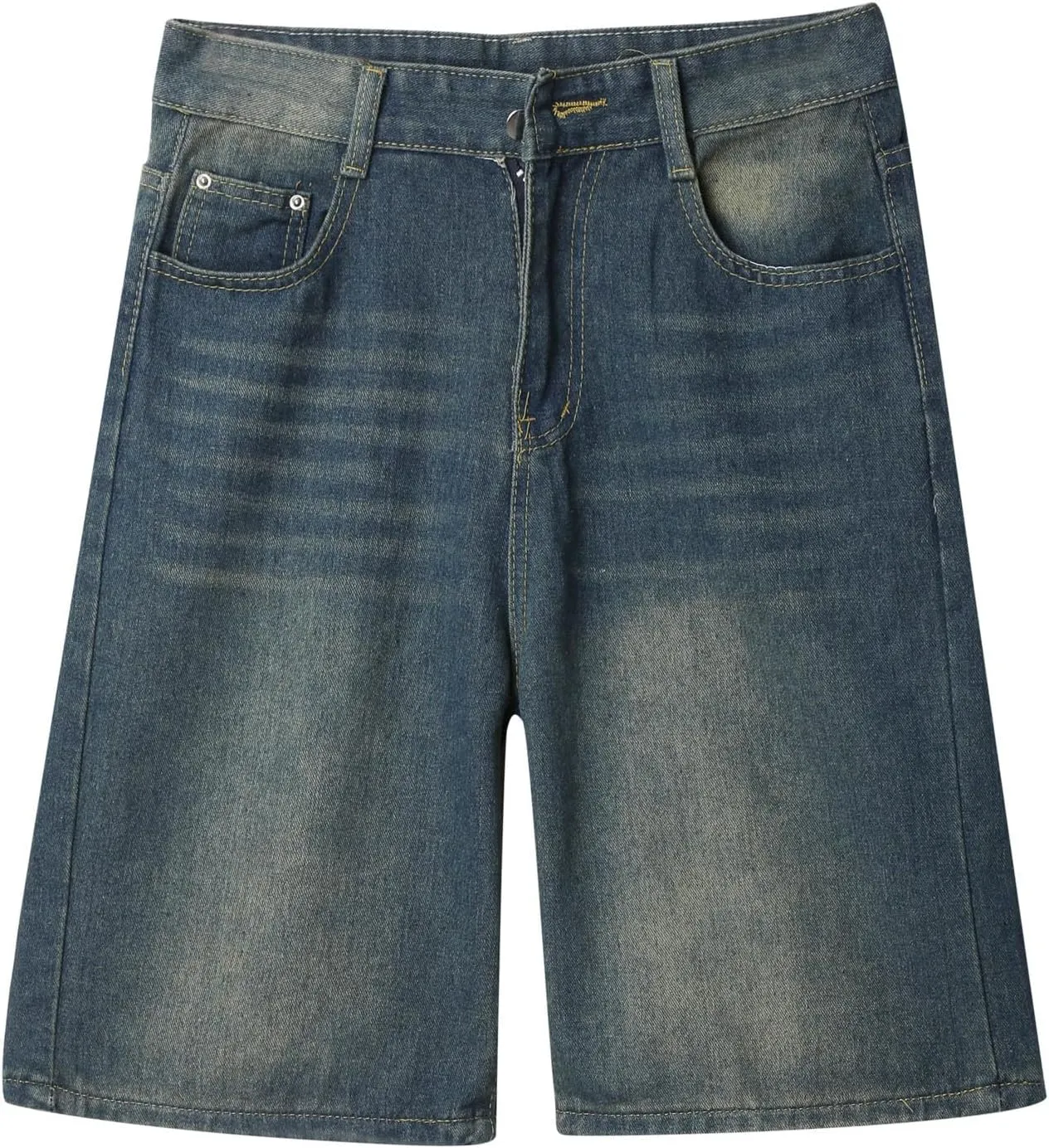 Mens Baggy Denim Jorts Y2K Vintage Loose Fit Hip Hop Jean Shorts Casual Summer Long Jeans Trendy Outfits