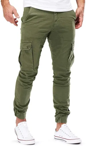 Mens Cargo Pants Vintage Joggers Slim Fit Stretch Sweatpants Trendy Streetwear Tactical Trousers with Multi Pockets