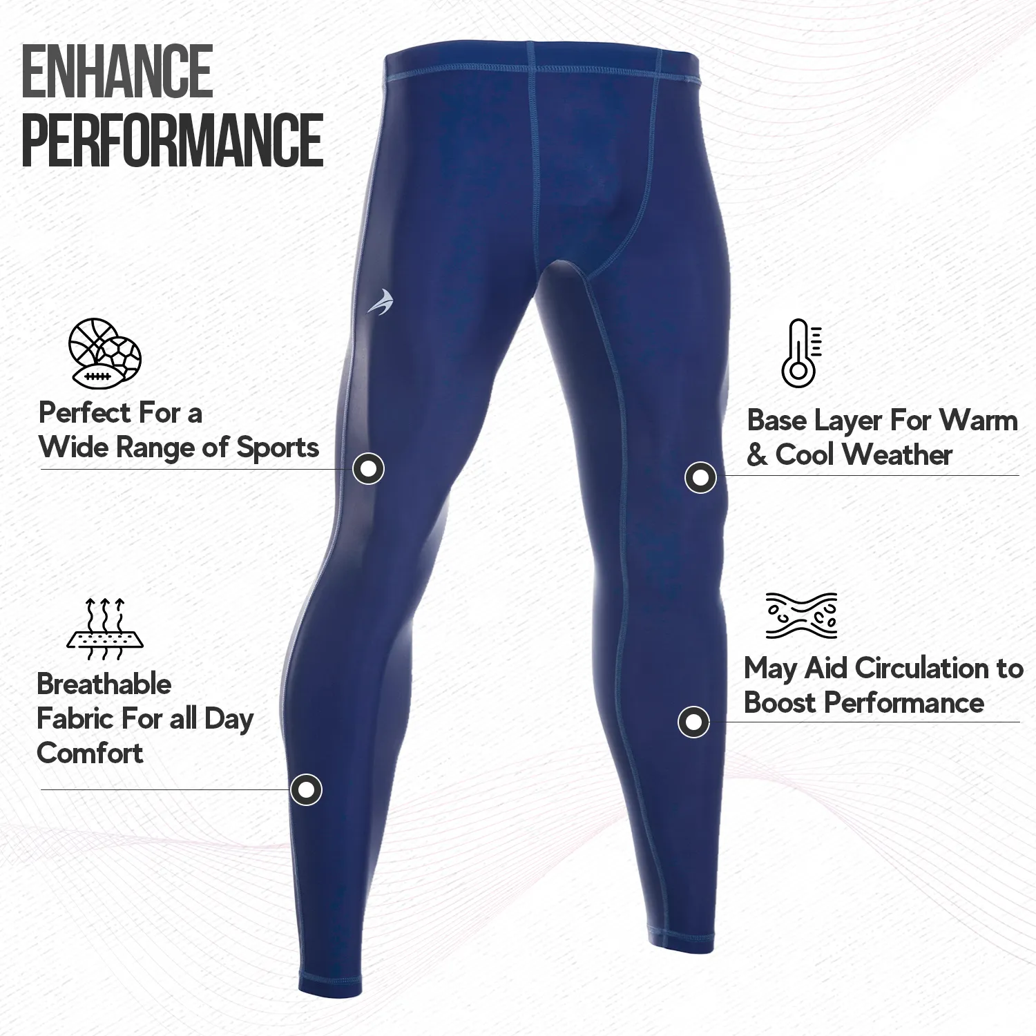 Men's Compression Pants - Navy