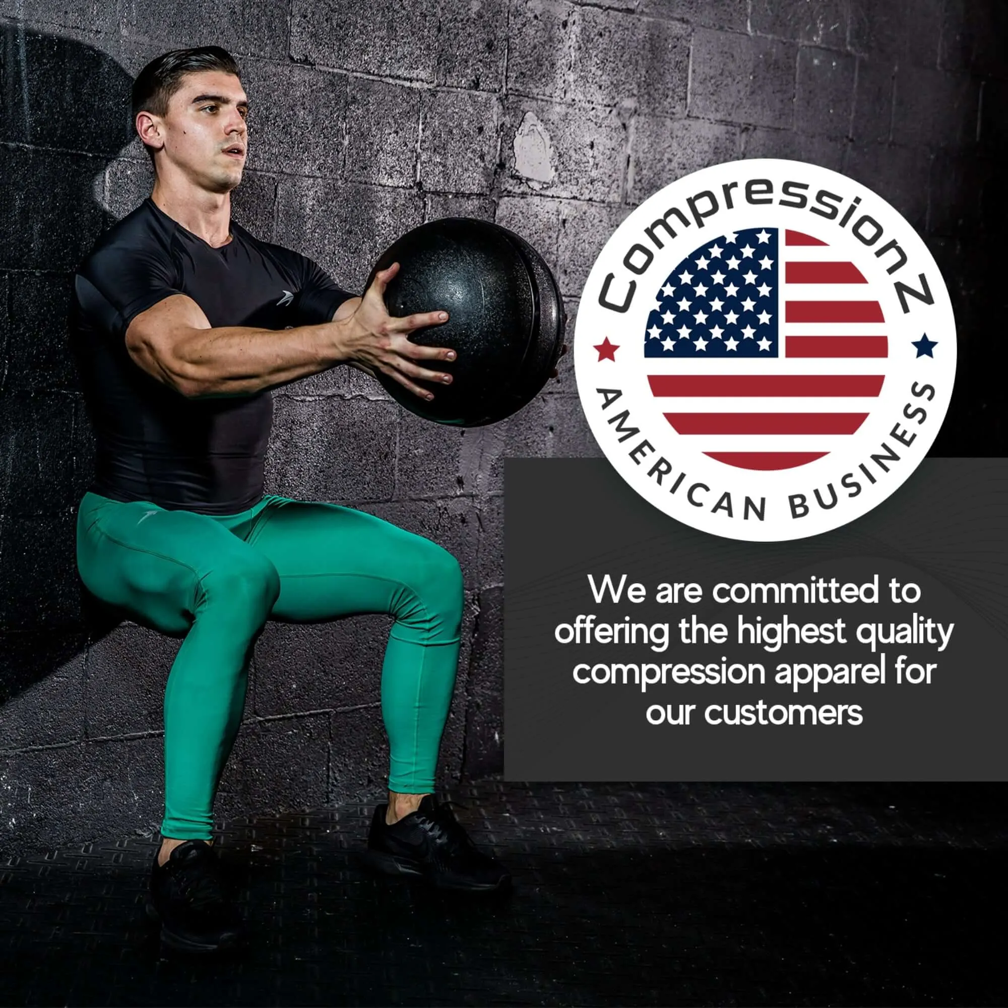Men's Compression Pants W/ Pockets - Green