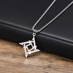 Mens Darts Style Necklaces, Waterproof Stainless Steel Geometric Pendant