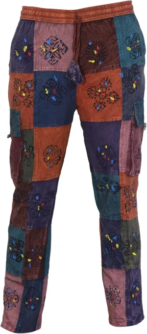 Mens Light Weight Hippie Patchwork Pants