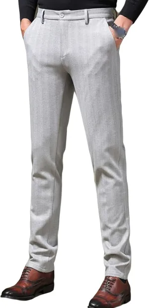 Men'S Regular Fit Linen Suit Pant Slim Fit Stretch Dress Pant Loose Flat Front Dress Pant Chino Pant (31,Light Grey), Light Grey, 31