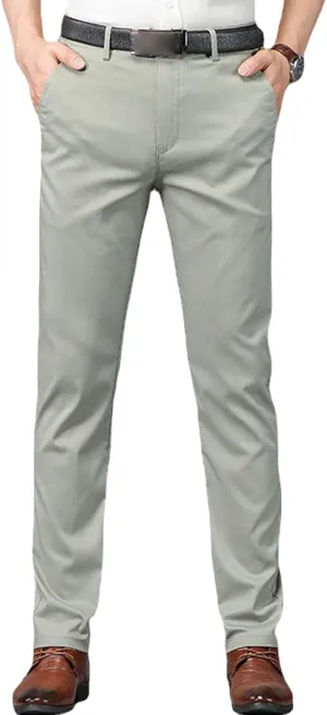 Men'S Slim Fit Dress Pant Straight-Fit Casual Stretch Khaki Pant Wrinkle-Resistant Flat-Front Chino Pant (34,Light Green), Light Green, 34