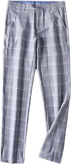 Men'S Slim-Fit Flat-Front Dress Pant Straight Fit Plaid Stretch Skinny Casual Business Dress Chinos Pants (34,Light Blue), Light Blue, 34