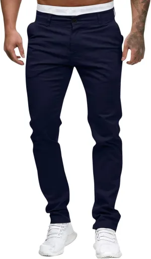 Mens Slim Fit Skinny Chino Pants Solid Tapered Stretchy Casual Trousers for Men Comfort Flat Front Dress Pants for Work