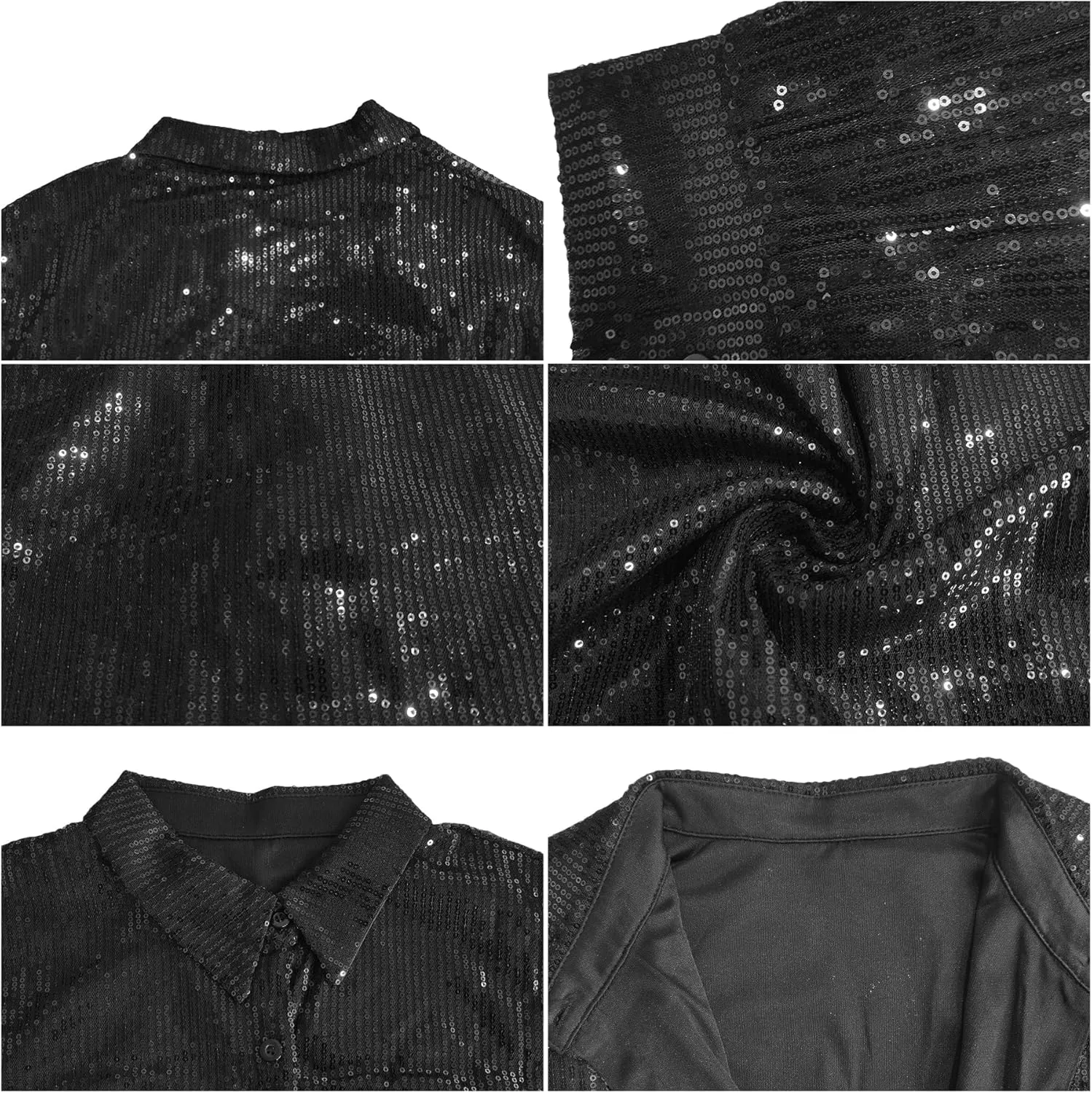 Midi Sequin Dress for Women Sparkle Button Down Sexy Shirt Dresses Long Sleeve Party Club Dress