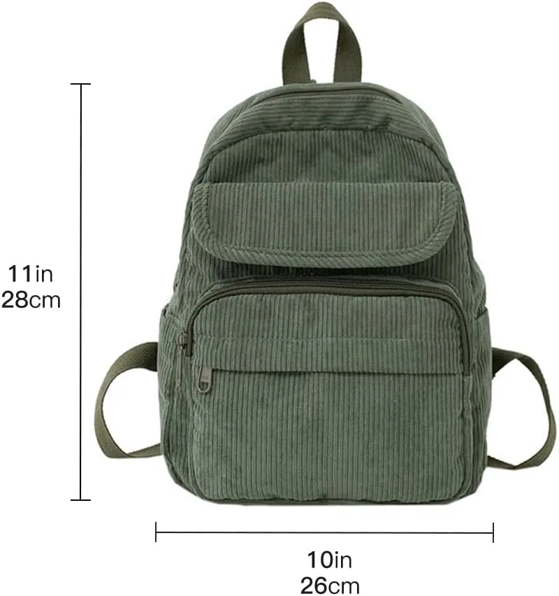 Mini Backpack for Women Small Backpack Purse Aesthetic Backpack Tiny Corduroy Backpack Light Weight(Light Brown)