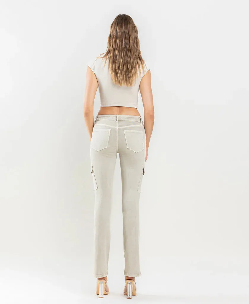 Miranda Mid Rise Cargo Bootcut Jeans