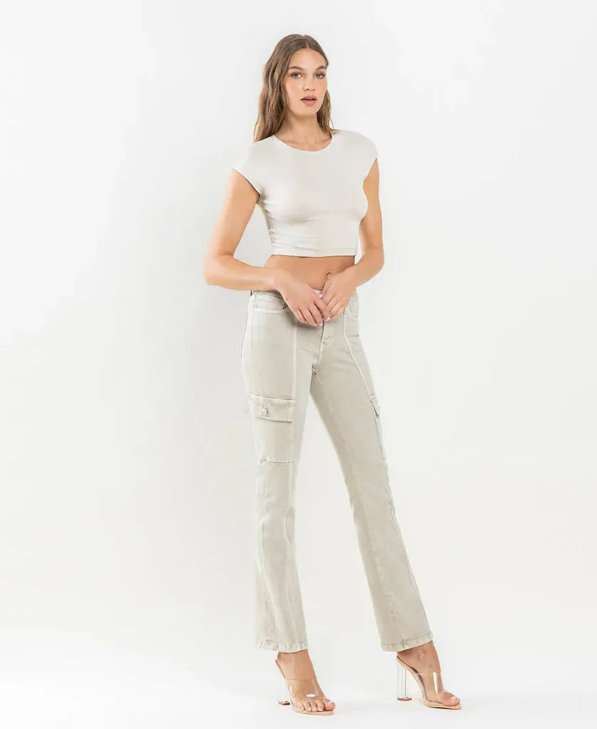 Miranda Mid Rise Cargo Bootcut Jeans