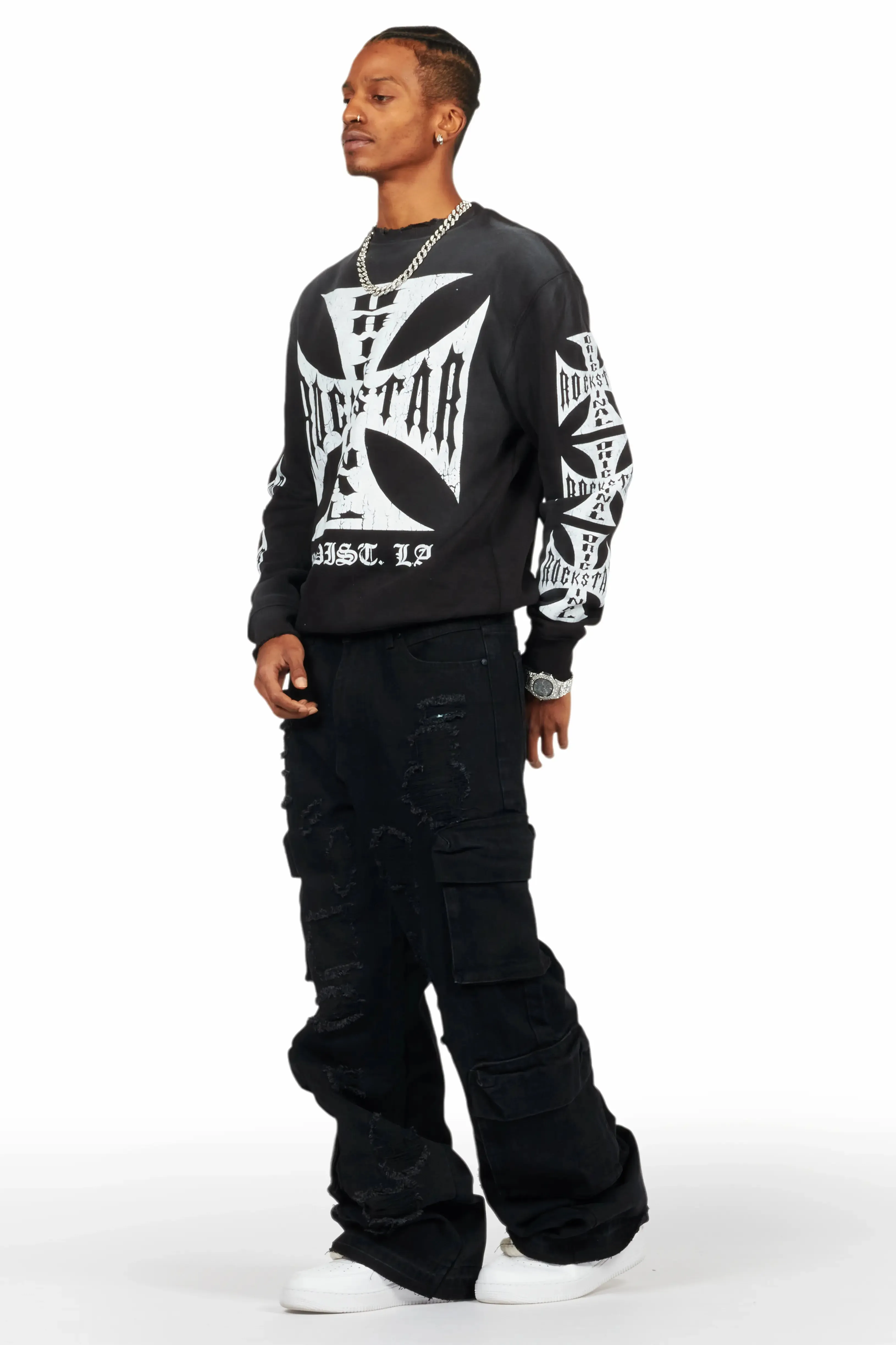 Peppe Black Baggy Fit Jean