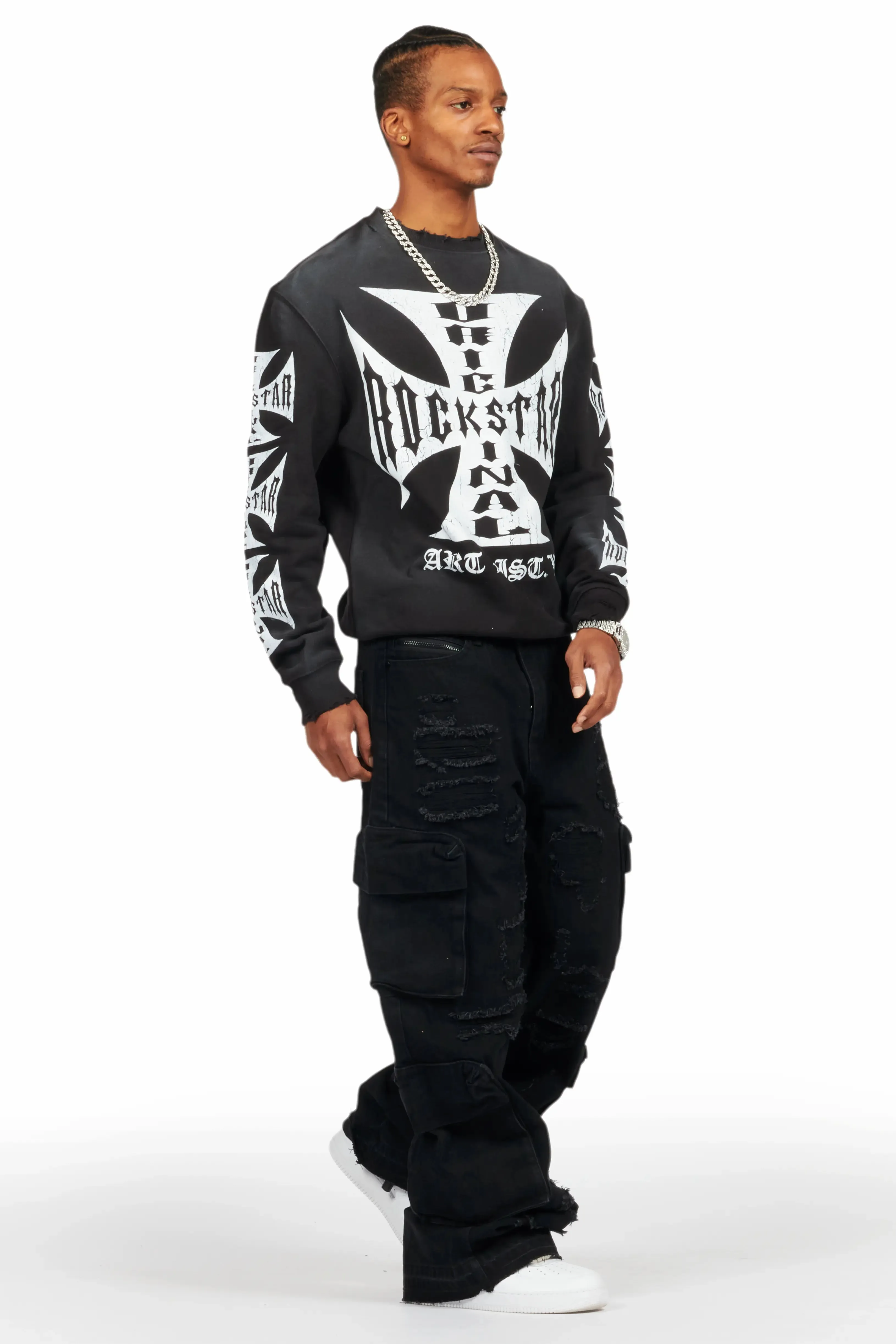 Peppe Black Baggy Fit Jean