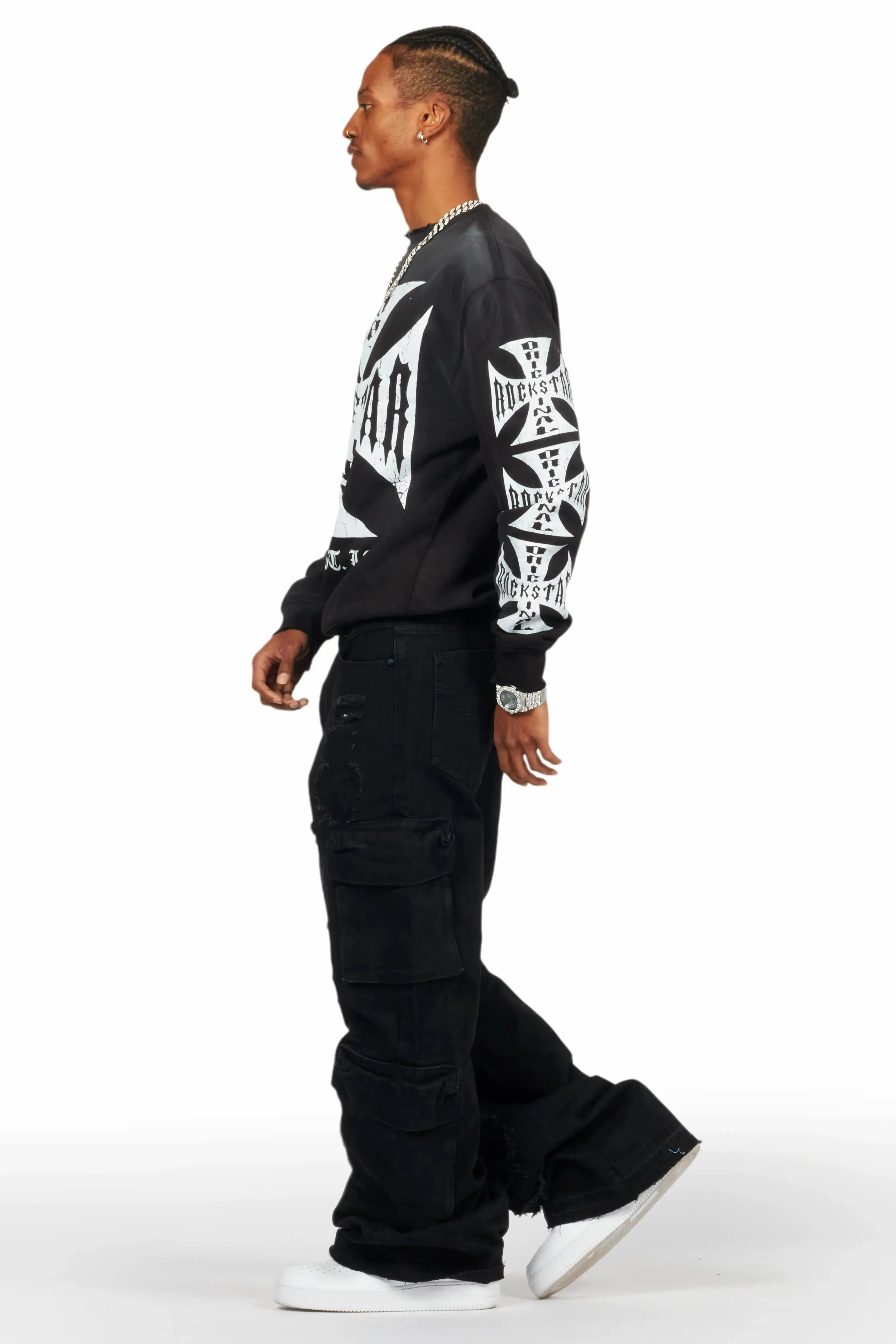 Peppe Black Baggy Fit Jean
