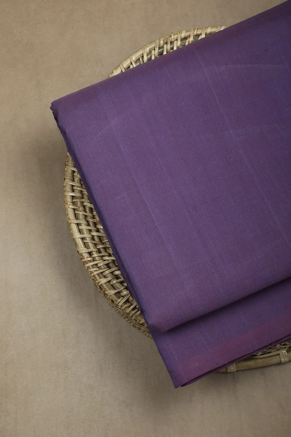 Plain Purple Mangalagiri Cotton Fabric - 0.5m