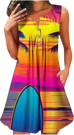 Plus Size Easter Dress Cotton Caftans for Women Midi Summer Dresses Button Dress for Women