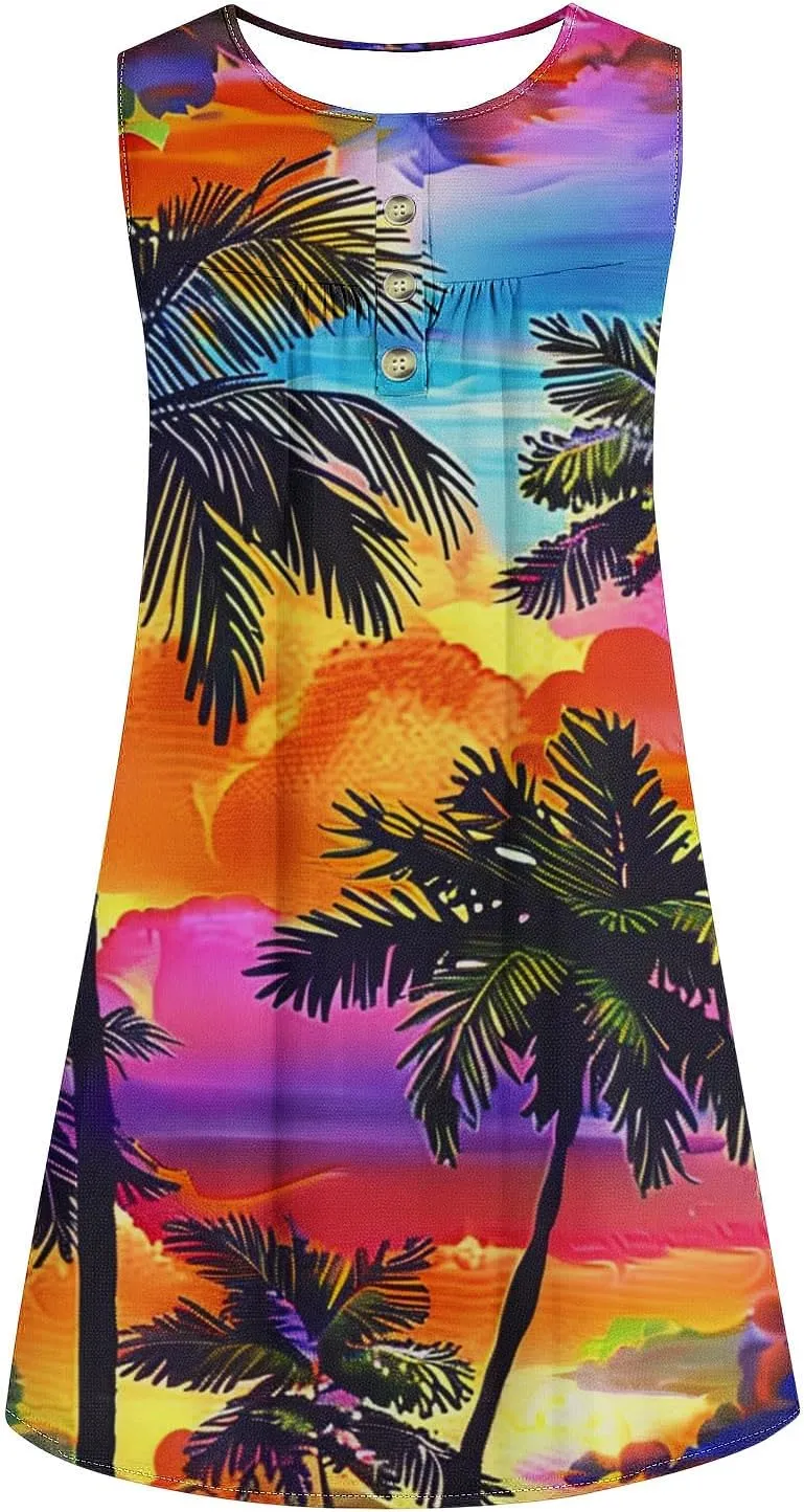 Plus Size Easter Dress Cotton Caftans for Women Midi Summer Dresses Button Dress for Women