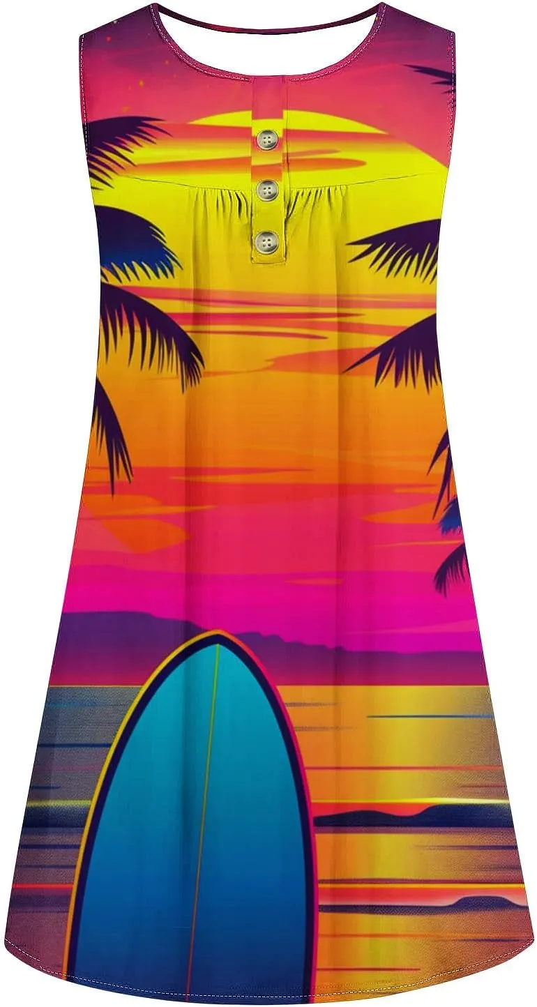 Plus Size Easter Dress Cotton Caftans for Women Midi Summer Dresses Button Dress for Women