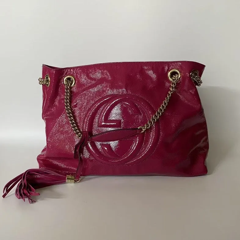Preloved Gucci Soho Leather Shoulder Bag in Magenta
