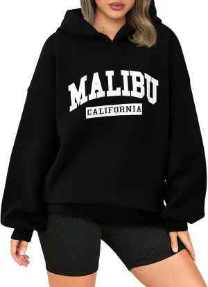 PRETTYGARDEN Womens Hoodies Long Sleeve Letter Sweatshirts 2024 Trendy Loose Fit Pullover Tops Fall Winter Outfits