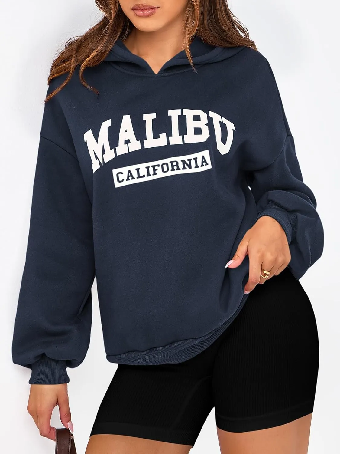 PRETTYGARDEN Womens Hoodies Long Sleeve Letter Sweatshirts 2024 Trendy Loose Fit Pullover Tops Fall Winter Outfits