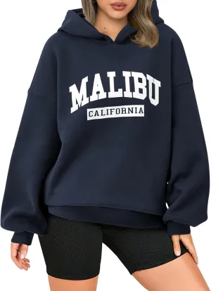 PRETTYGARDEN Womens Hoodies Long Sleeve Letter Sweatshirts 2024 Trendy Loose Fit Pullover Tops Fall Winter Outfits