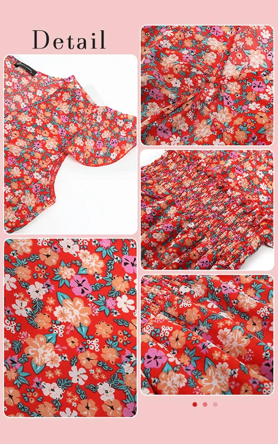 PRETTYGARDEN Womens Summer Mini Dresses Boho Floral Ruffle Cap Sleeve Tiered Dress Smocked Waist A Line Beach Short Sundress