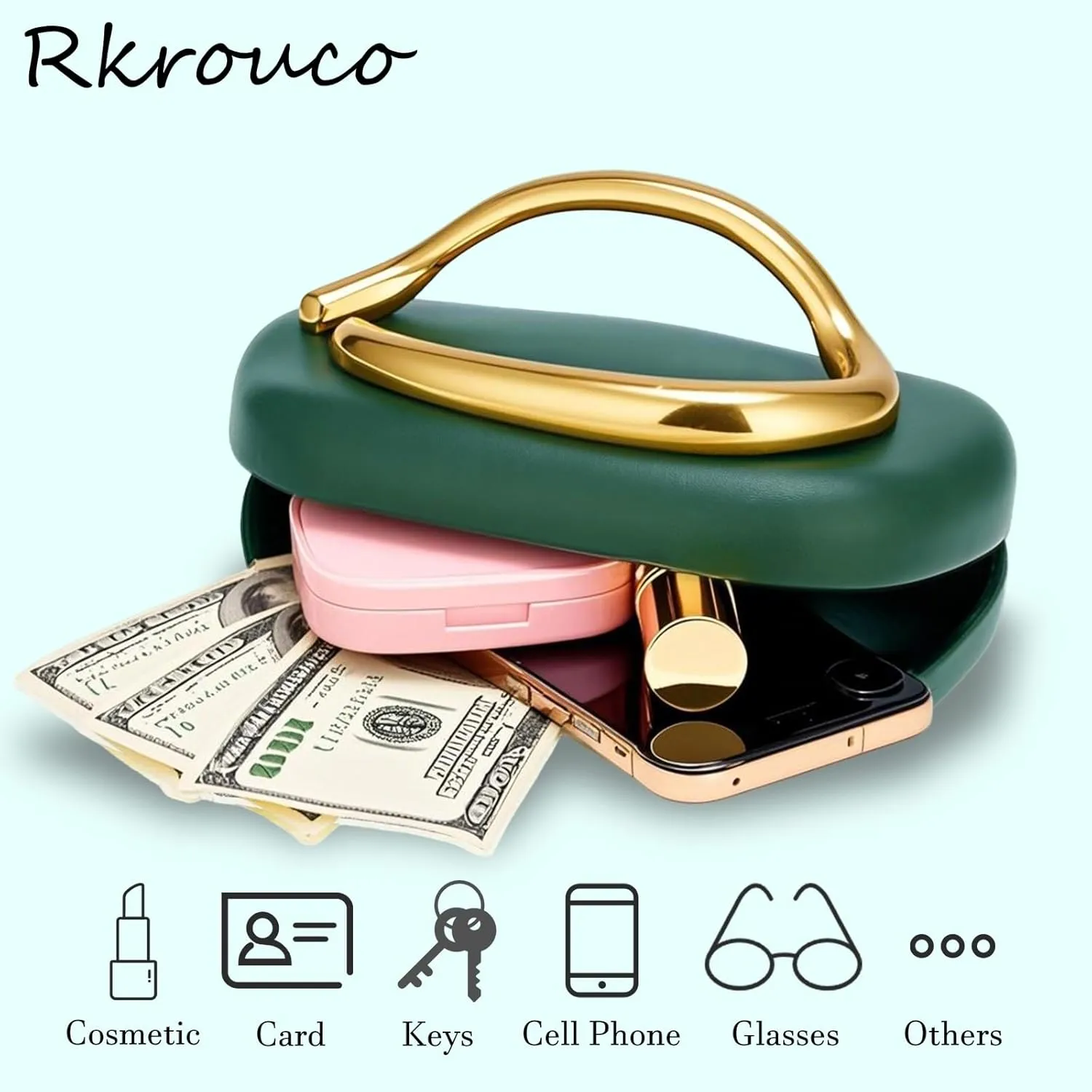 PU Leather Women's Evening Handbags Chocolates Clutch Purse Easy Match with Chain Crossbody Metal Decoration Shoulder Bag